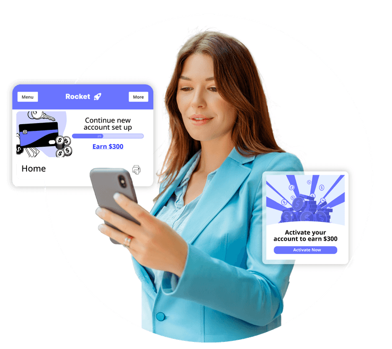 Account holder completing onboarding steps to earn $300